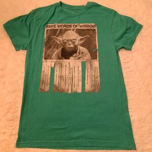 Star Wars Men's Yoda T-Shirt Size Small S Green Free Words Of Wisdom Top